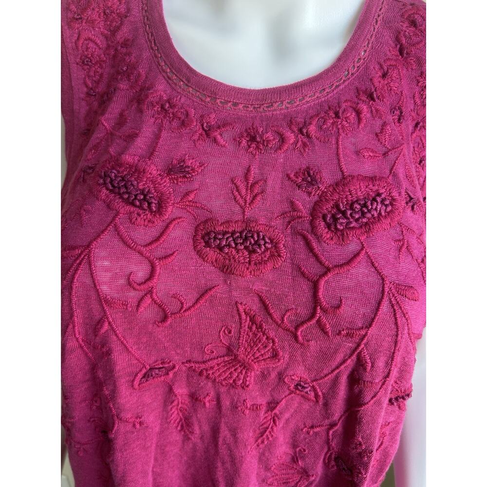 Sundance 100% Linen Tank Womens Large Purple Embroidered Sleeveless Boho Top - Picture 9 of 9